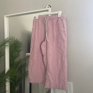 beach lunch lounge linen/cotton blend striped pants